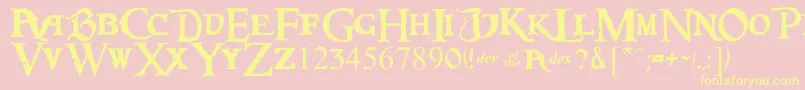 CaribbeanRegular Font – Yellow Fonts on Pink Background