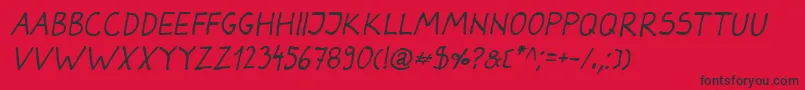 DarbogItalic Font – Black Fonts on Red Background
