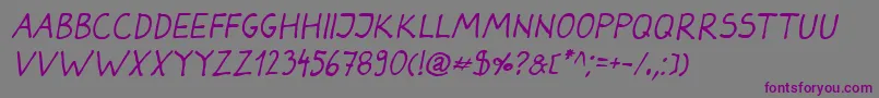 DarbogItalic Font – Purple Fonts on Gray Background