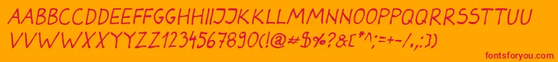 DarbogItalic Font – Red Fonts on Orange Background