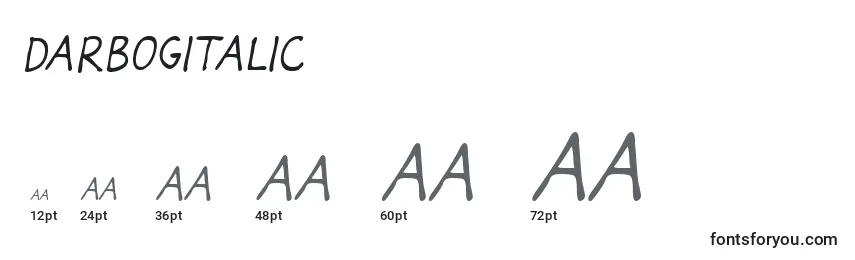 Размеры шрифта DarbogItalic