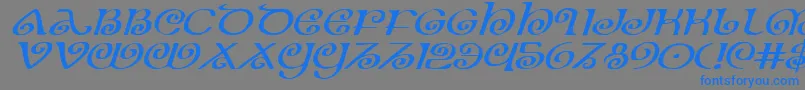 フォントTheshireexpi – 灰色の背景に青い文字