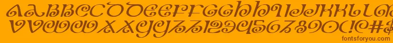 Шрифт Theshireexpi – коричневые шрифты на оранжевом фоне