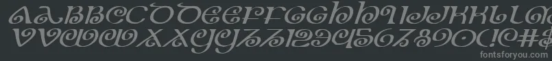 フォントTheshireexpi – 黒い背景に灰色の文字