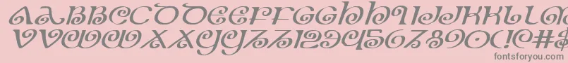 フォントTheshireexpi – ピンクの背景に灰色の文字