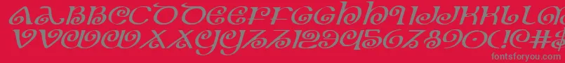 フォントTheshireexpi – 赤い背景に灰色の文字