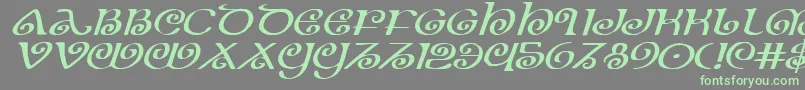 フォントTheshireexpi – 灰色の背景に緑のフォント