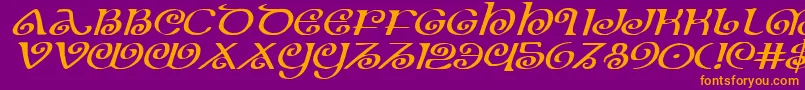 Theshireexpi Font – Orange Fonts on Purple Background