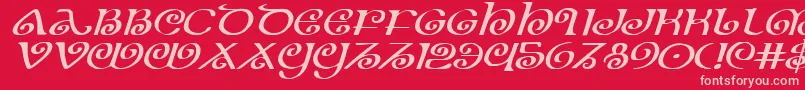 Theshireexpi Font – Pink Fonts on Red Background