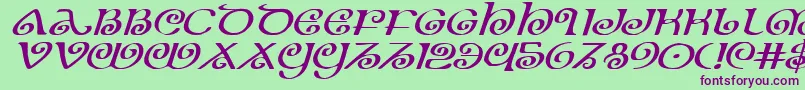 Шрифт Theshireexpi – фиолетовые шрифты на зелёном фоне