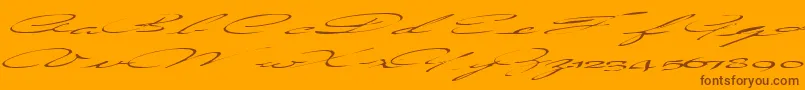 Countrylove3RegularTtext-Schriftart – Braune Schriften auf orangefarbenem Hintergrund