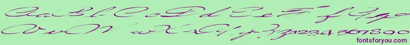 フォントCountrylove3RegularTtext – 緑の背景に紫のフォント