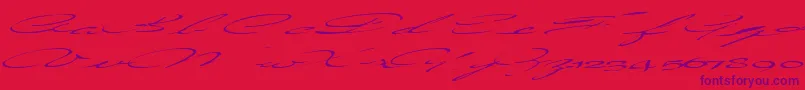 Police Countrylove3RegularTtext – polices violettes sur fond rouge