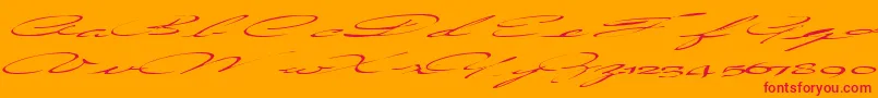 Countrylove3RegularTtext-Schriftart – Rote Schriften auf orangefarbenem Hintergrund