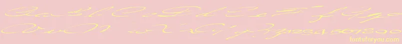 Lisätietoja Countrylove3RegularTtext-fontista Countrylove3RegularTtext-fontti – keltaiset fontit vaaleanpunaisella taustalla