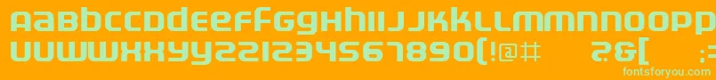 Electrofied-Schriftart – Grüne Schriften auf orangefarbenem Hintergrund