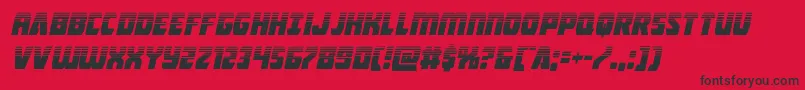フォントIntergalactichalfital – 赤い背景に黒い文字