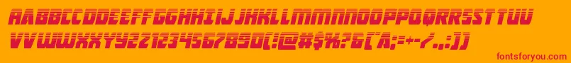 フォントIntergalactichalfital – オレンジの背景に赤い文字