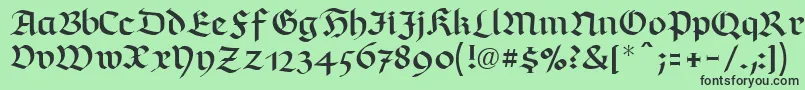 フォントRichmondfrakturLtRegular – 緑の背景に黒い文字