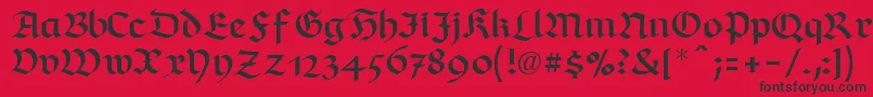 Шрифт RichmondfrakturLtRegular – чёрные шрифты на красном фоне