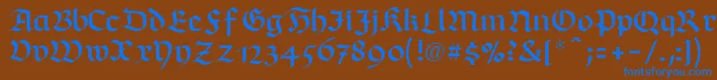 RichmondfrakturLtRegular Font – Blue Fonts on Brown Background