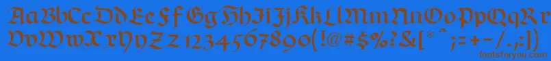 RichmondfrakturLtRegular Font – Brown Fonts on Blue Background
