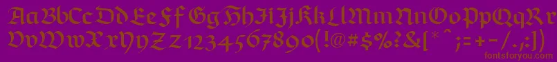 Шрифт RichmondfrakturLtRegular – коричневые шрифты на фиолетовом фоне