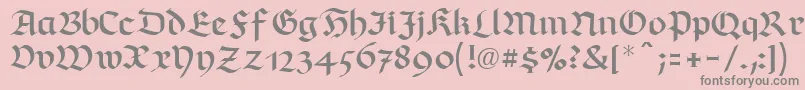 RichmondfrakturLtRegular-Schriftart – Graue Schriften auf rosa Hintergrund