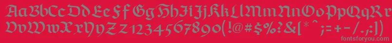 RichmondfrakturLtRegular Font – Gray Fonts on Red Background