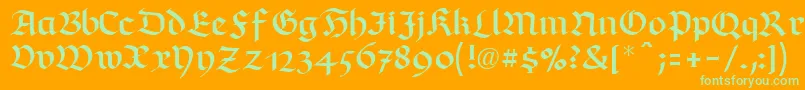 RichmondfrakturLtRegular Font – Green Fonts on Orange Background