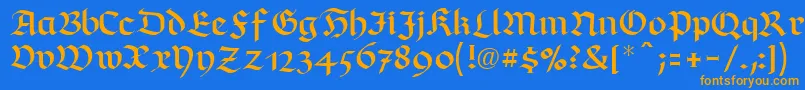 RichmondfrakturLtRegular Font – Orange Fonts on Blue Background