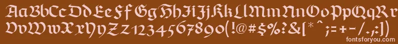 フォントRichmondfrakturLtRegular – 茶色の背景にピンクのフォント