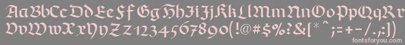 フォントRichmondfrakturLtRegular – 灰色の背景にピンクのフォント