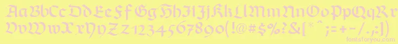 RichmondfrakturLtRegular Font – Pink Fonts on Yellow Background
