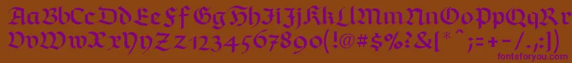 RichmondfrakturLtRegular Font – Purple Fonts on Brown Background