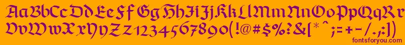 RichmondfrakturLtRegular Font – Purple Fonts on Orange Background