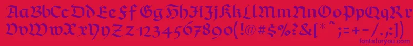 RichmondfrakturLtRegular Font – Purple Fonts on Red Background