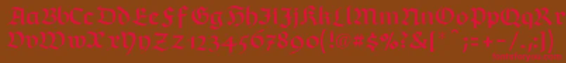 RichmondfrakturLtRegular Font – Red Fonts on Brown Background