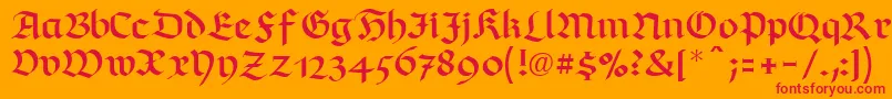 RichmondfrakturLtRegular Font – Red Fonts on Orange Background