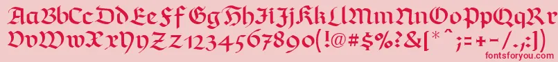 RichmondfrakturLtRegular Font – Red Fonts on Pink Background