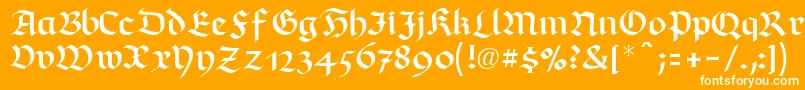 Шрифт RichmondfrakturLtRegular – белые шрифты на оранжевом фоне