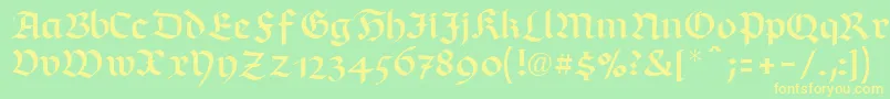 RichmondfrakturLtRegular Font – Yellow Fonts on Green Background