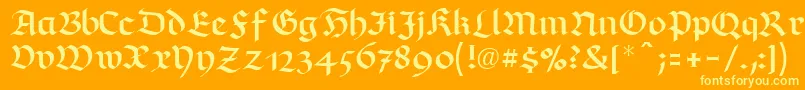 RichmondfrakturLtRegular Font – Yellow Fonts on Orange Background