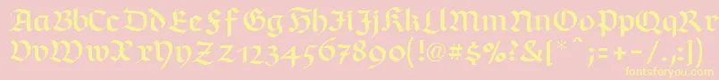 RichmondfrakturLtRegular Font – Yellow Fonts on Pink Background