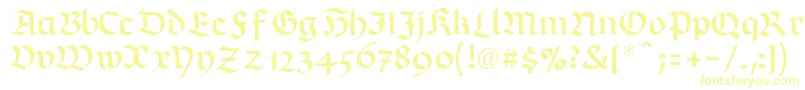 フォントRichmondfrakturLtRegular – 白い背景に黄色の文字