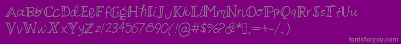 Askeses-Schriftart – Graue Schriften auf violettem Hintergrund