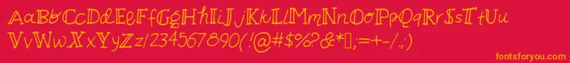 Askeses Font – Orange Fonts on Red Background
