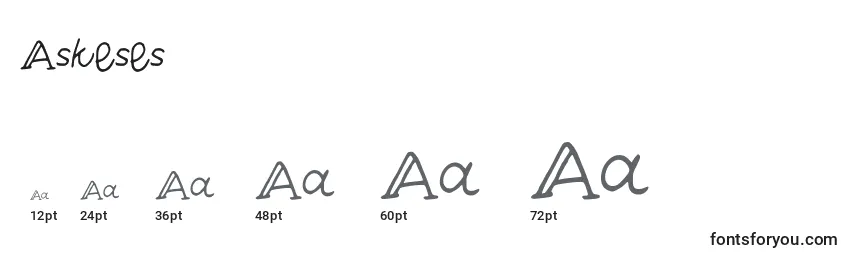 Размеры шрифта Askeses