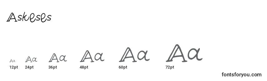 Größen der Schriftart Askeses