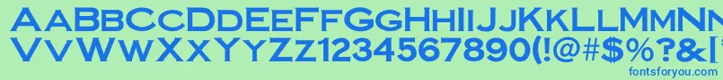 Irronplategothicbold Font – Blue Fonts on Green Background